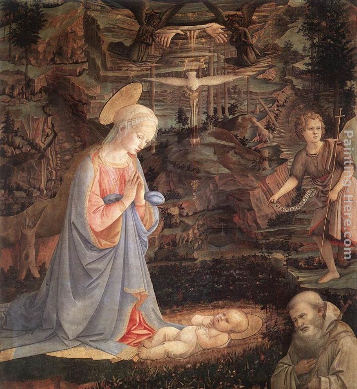 Adoration of the Child with Saints painting - Fra Filippo Lippi Adoration of the Child with Saints art painting